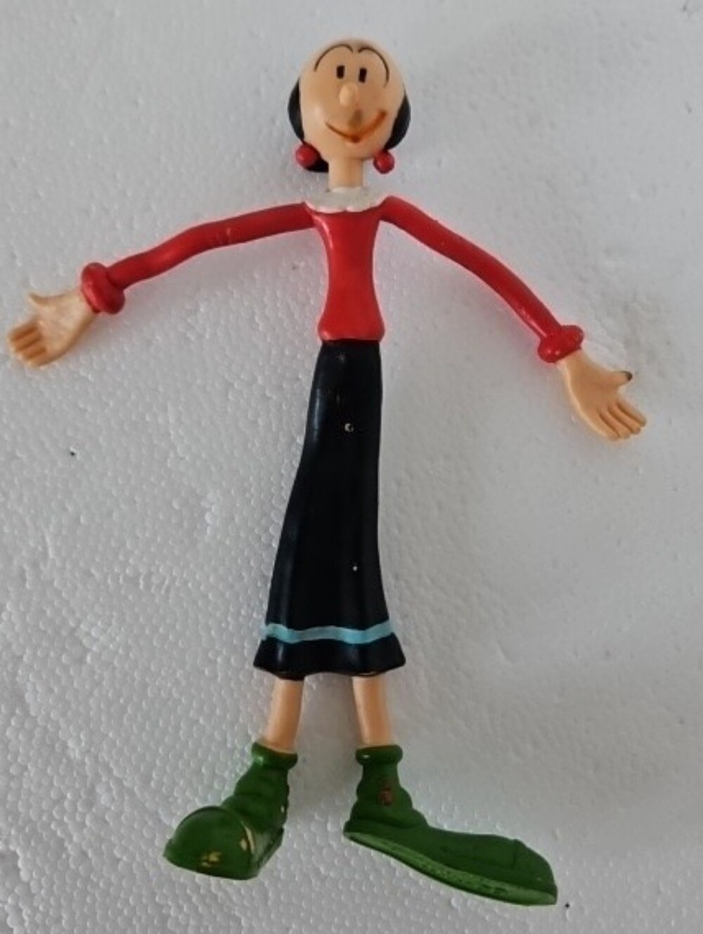 Vintage 1978 Olive Oyl Bendable Toy - Popeye Show Rubber Figure Bronco